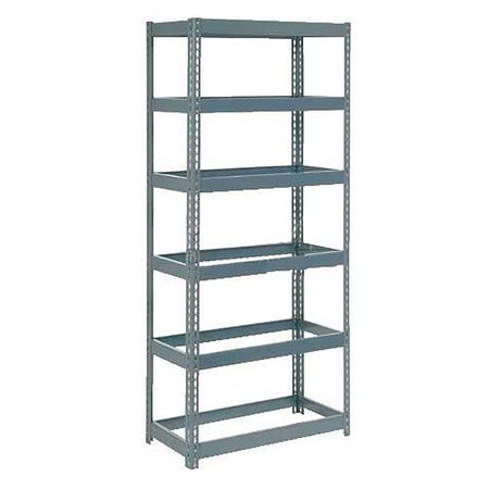 GLOBAL INDUSTRIAL Extra Heavy Duty Shelving 36W x 24D x 96H With 6 Shelves, No Deck, Gray B2297169